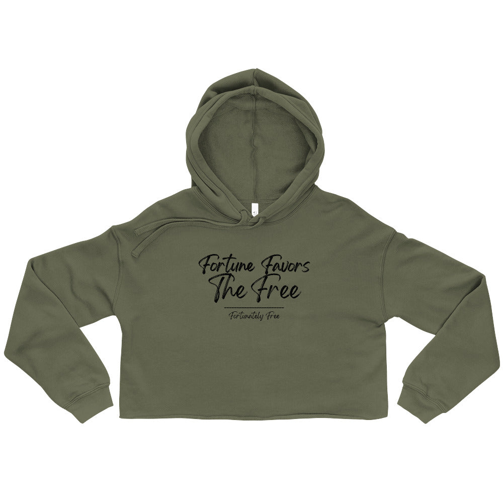 WOMENS FORTUNE FAVORS THE FREE CROP HOODIE