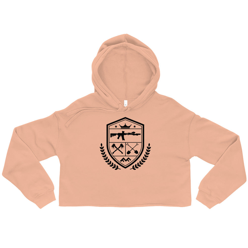 WOMENS COAT OF ARMS CROP HOODIE