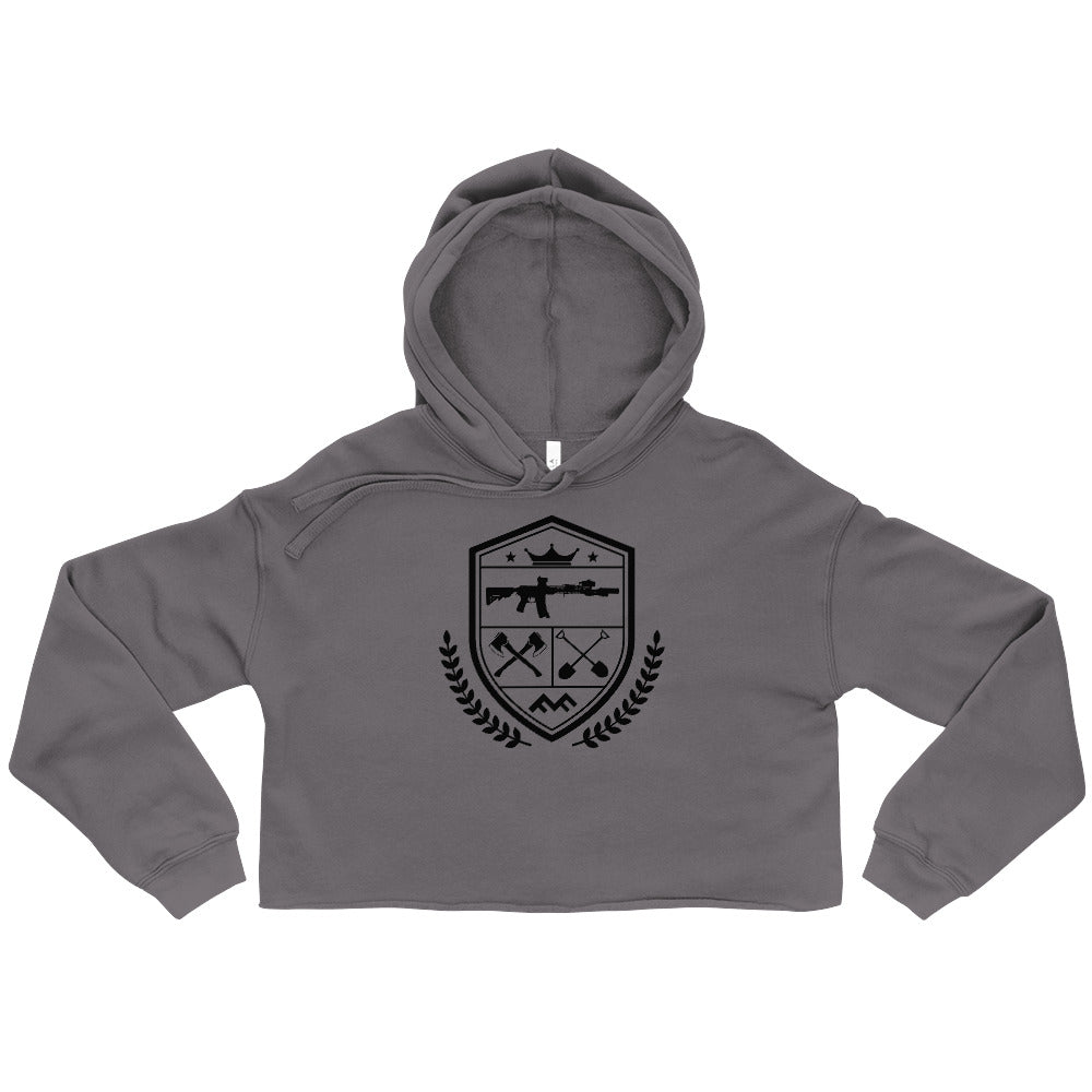 WOMENS COAT OF ARMS CROP HOODIE