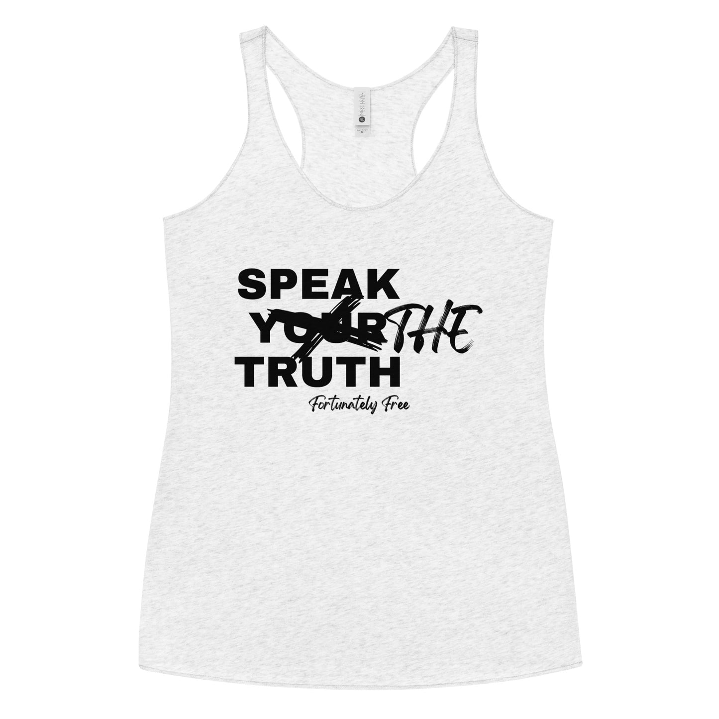 WOMENS SPEAK THE TRUTH RACERBACK TANK